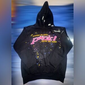 SP5DER PINK HOODIE (BLACK)